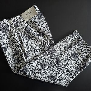 Black and White Animal Print Capri